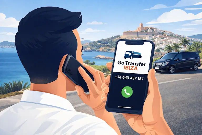 Person calling Go Transfer Ibiza from a mobile phone
